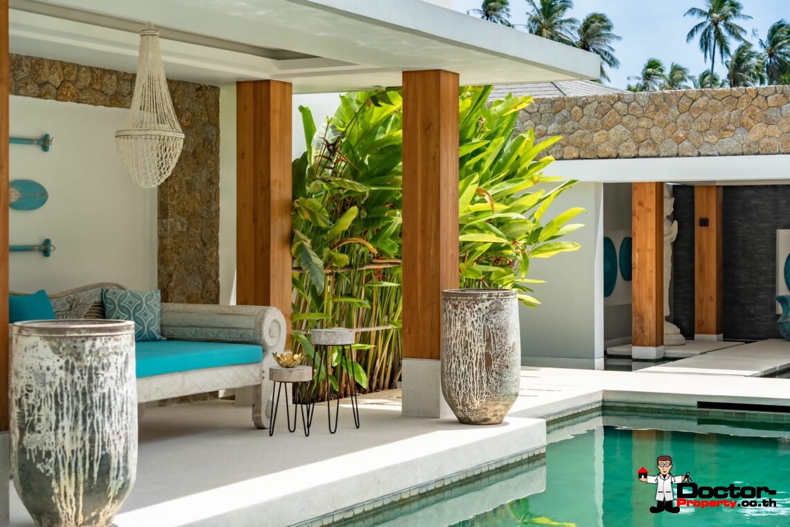 New Luxury Balinese Style Modern 3 Bedroom Pool Villa – Mea Nam, Koh Samui – For Sale
